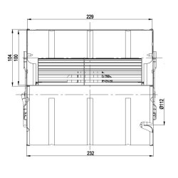 Konvektionsbl�ser:Total l�ngde 203mm, dyse �bning 229 x100mm