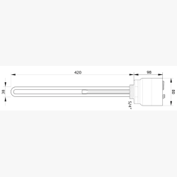 Varmelegeme 11/4" 2 KW 